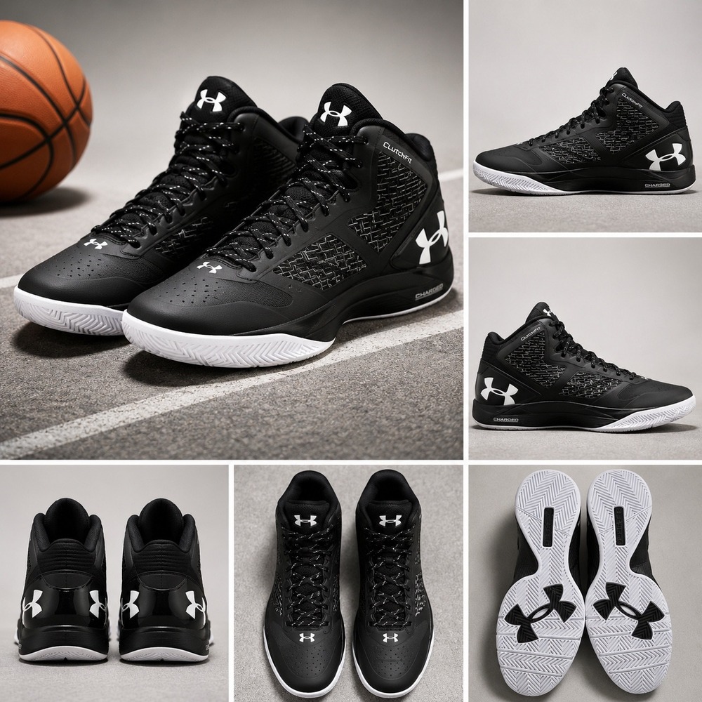 Under Armour ClutchFit‎ Drive 2 Basketball Shoes Black White 1258143-011 12.5
